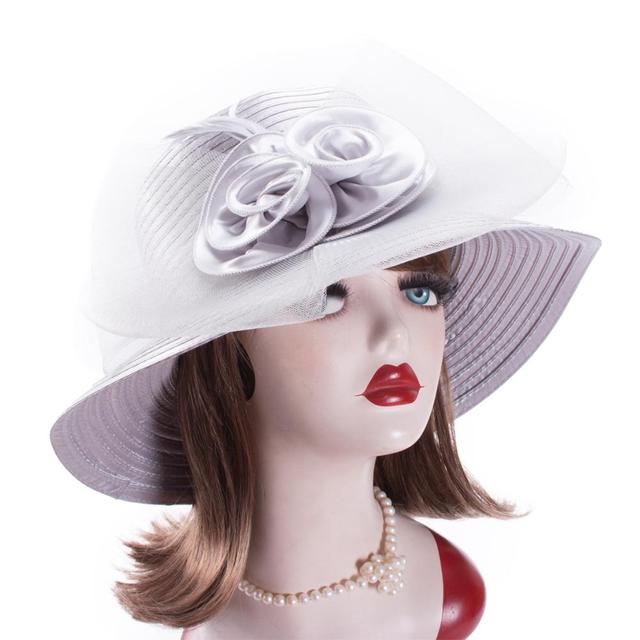 Wide Brim Feather Party Hat for Women