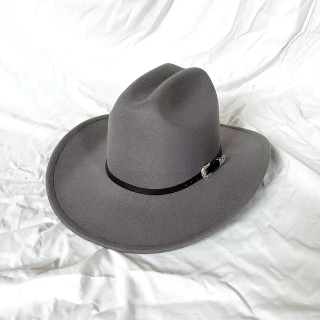 Vintage Western Cowboy Hat Leather Trim