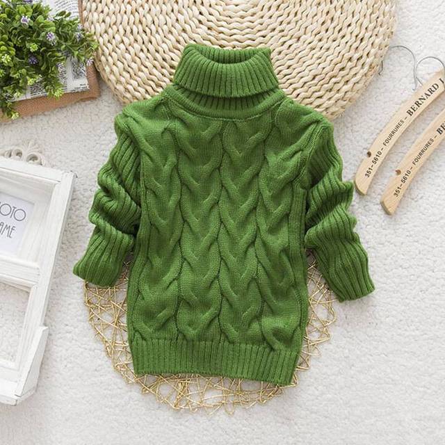 Turtleneck Knitted Sweaters Top for Girls