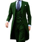 Long Coat Men Suit 3 Piece Set ( Jacket + Vest + Pants)