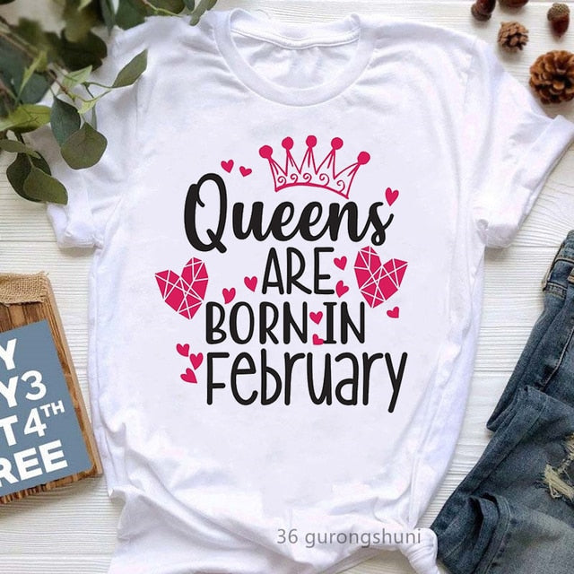 January To December Graphic Print T-Shirt Top for Women