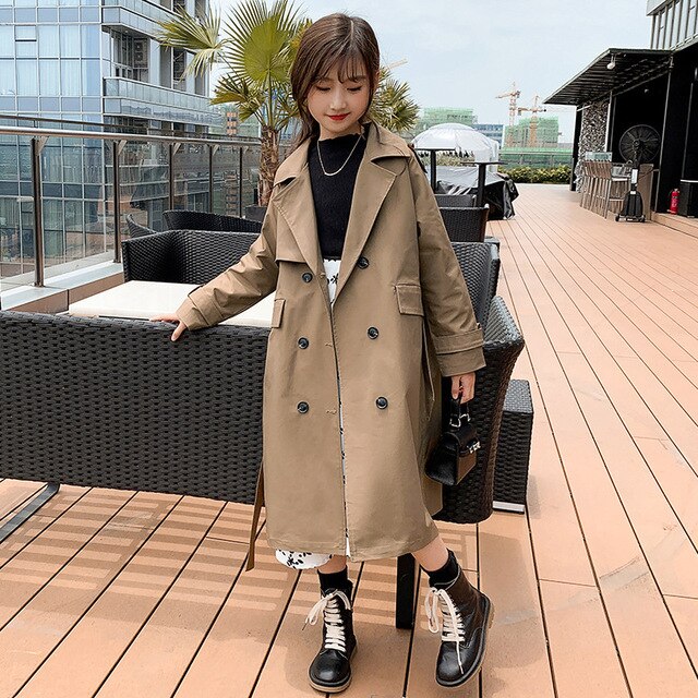 Spring Trench Coat For Girls