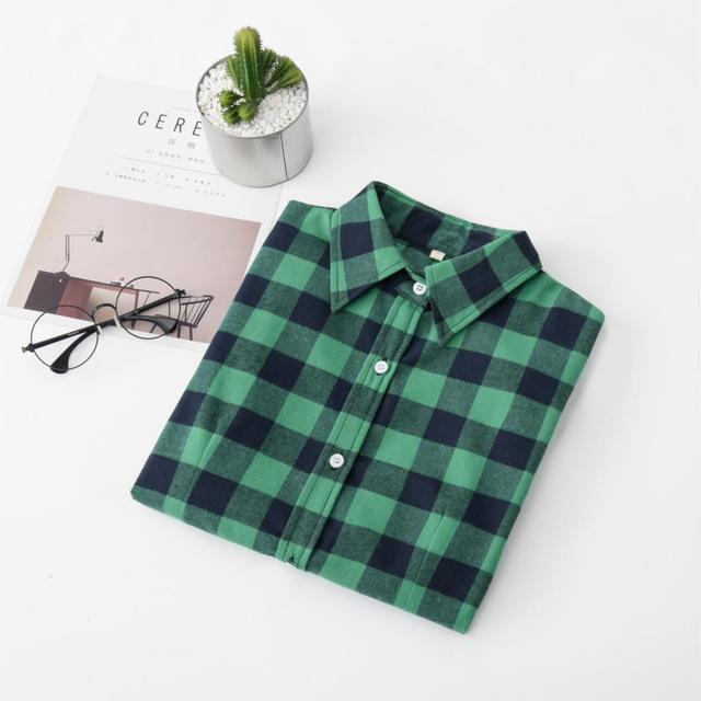 High-quality Soft Warm Winter Women's Plaid Shirt