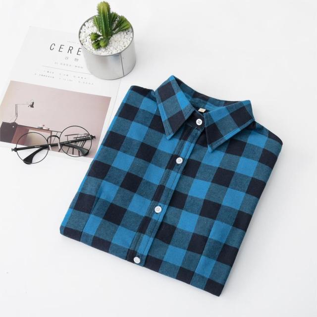 High-quality Soft Warm Winter Women's Plaid Shirt