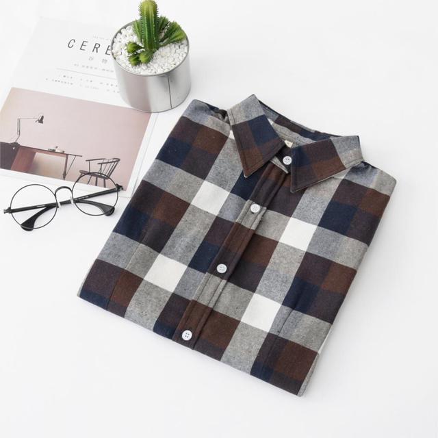 High-quality Soft Warm Winter Women's Plaid Shirt