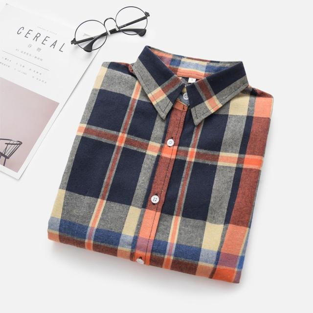 High-quality Soft Warm Winter Women's Plaid Shirt
