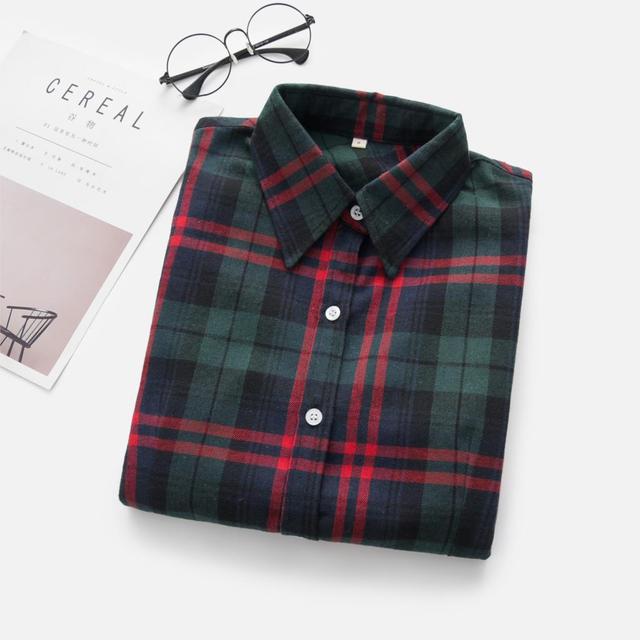High-quality Soft Warm Winter Women's Plaid Shirt