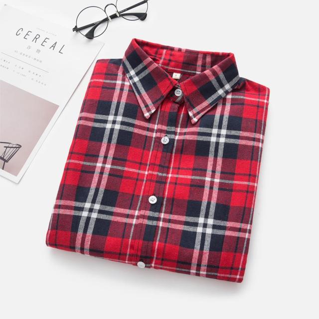High-quality Soft Warm Winter Women's Plaid Shirt