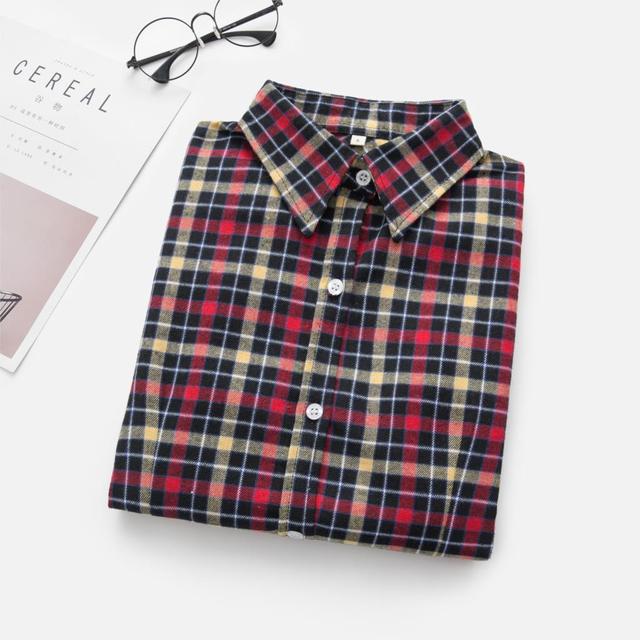 High-quality Soft Warm Winter Women's Plaid Shirt