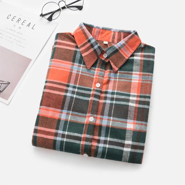 High-quality Soft Warm Winter Women's Plaid Shirt
