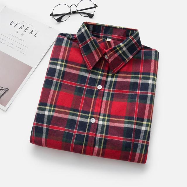 High-quality Soft Warm Winter Women's Plaid Shirt