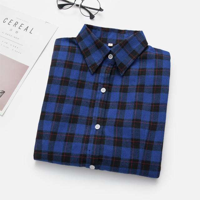 High-quality Soft Warm Winter Women's Plaid Shirt