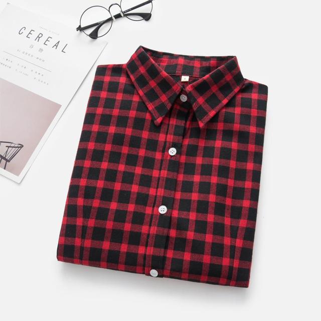 High-quality Soft Warm Winter Women's Plaid Shirt