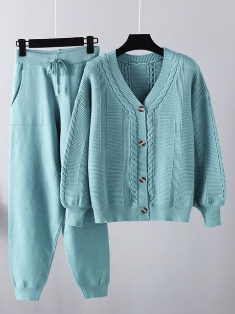 Knitted Top and Pants- Two Piece Set
