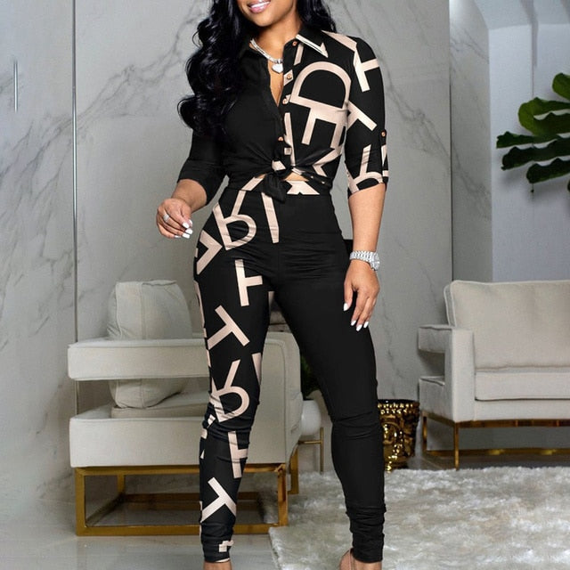 Casual Female Clothing Two-Piece Set for Women