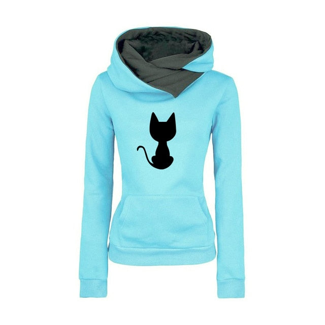 Cat Printing Sweatshirt Hoodies for Women
