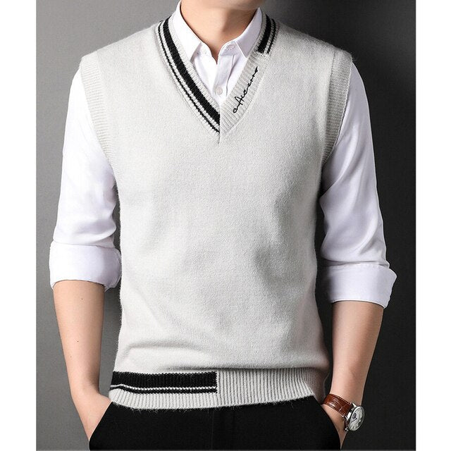 Sweater Pullover V Neck for Autumn Winter Vest