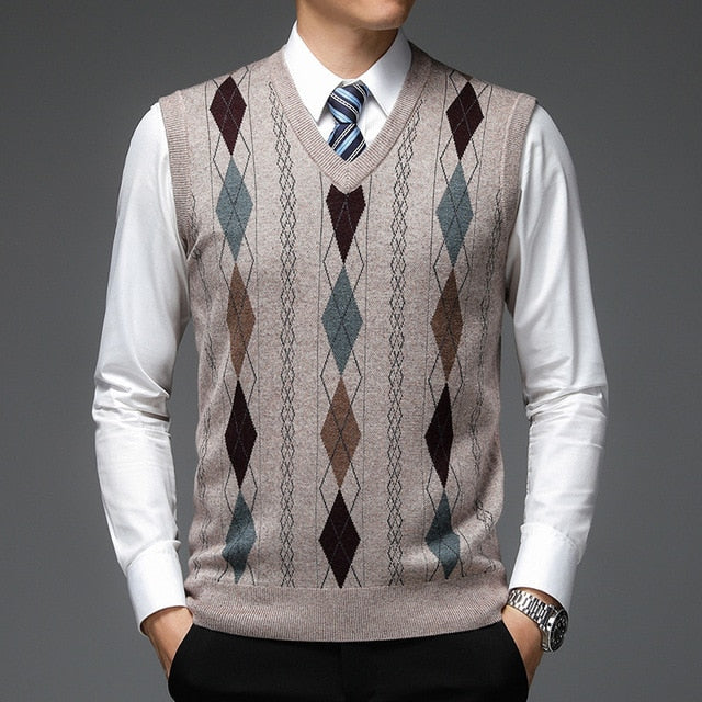 Pullover Sweater V Neck Knit Vest