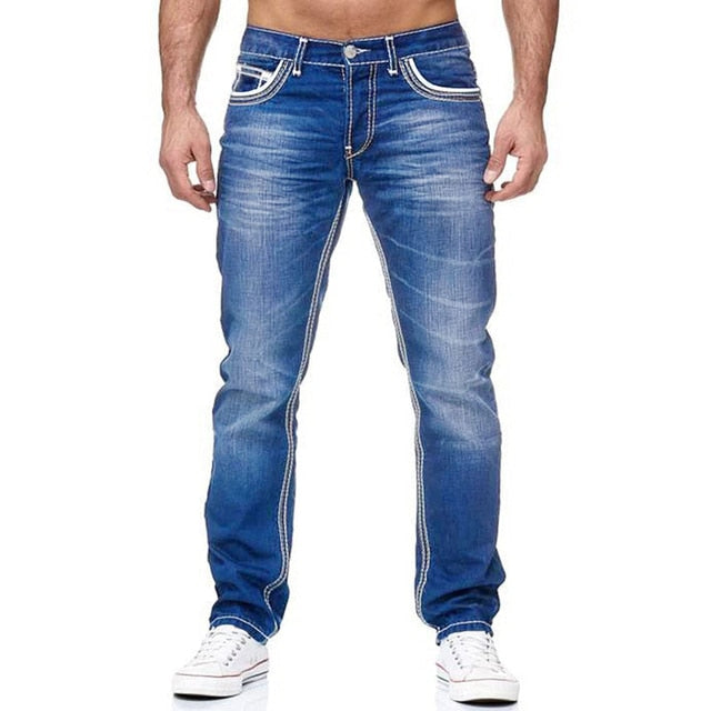 Straight and Pockets Stretch Denim Pants for Men - Jeans