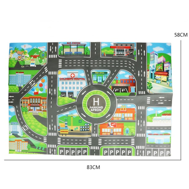 Road Map Baby Car Toy City Mats PARKING LOT