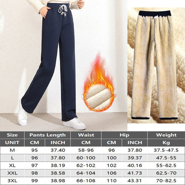Velvet Thicken Warm High Waist Pants for Women