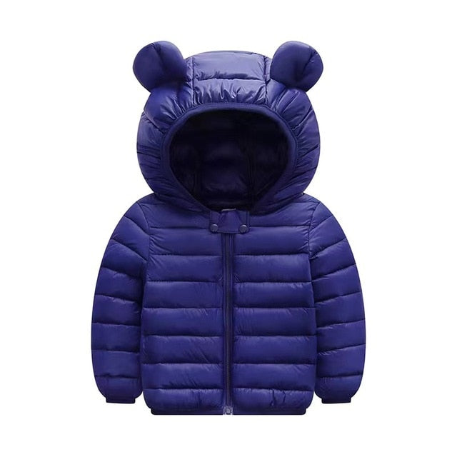 Light Color Coat With Ear Hoodie Jacket for Kids