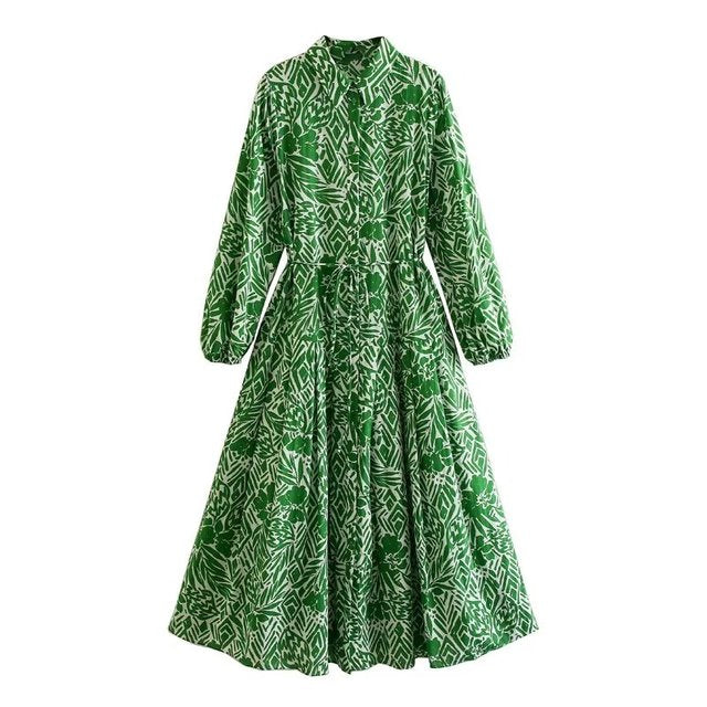 Vintage Graffiti Print Dress