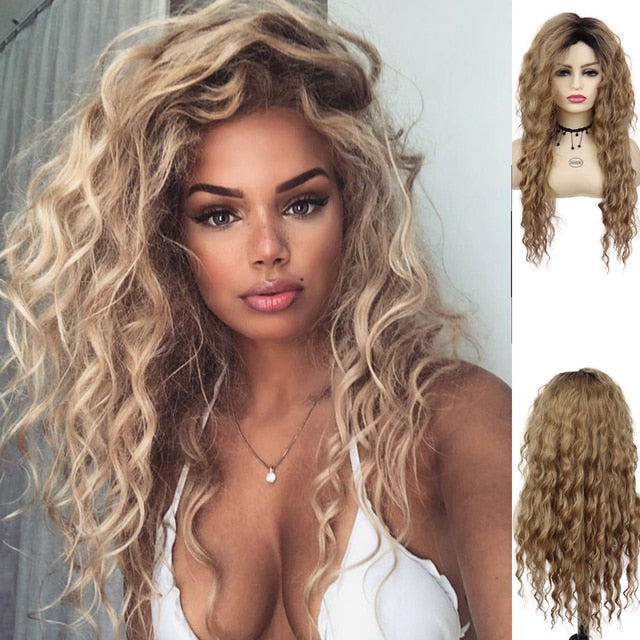 Waving Hair Long Curly Synthetic Wig