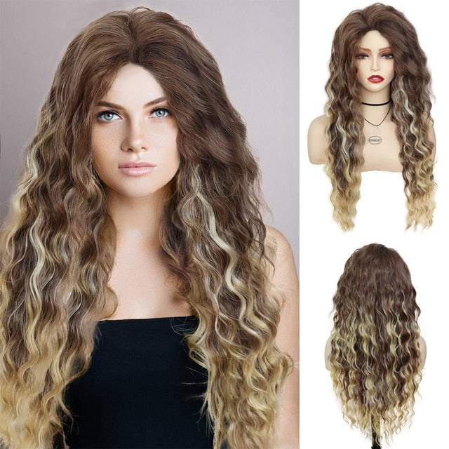 Waving Hair Long Curly Synthetic Wig