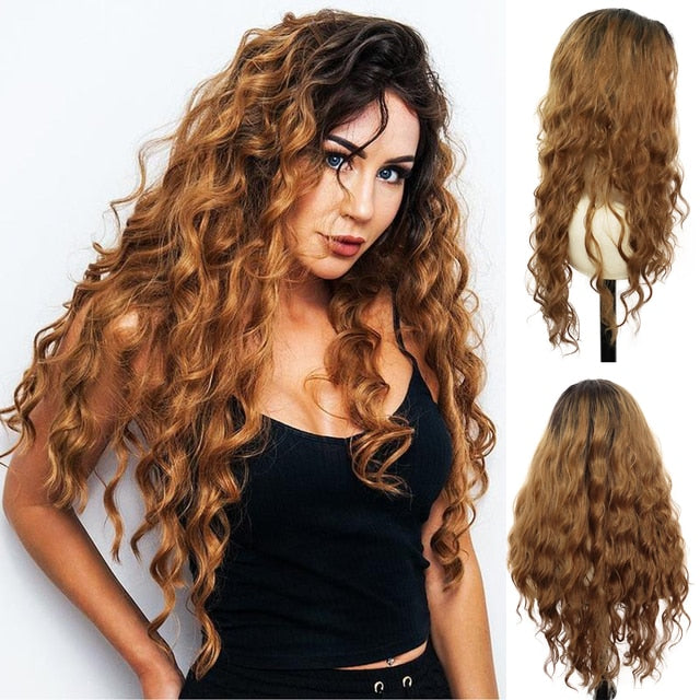 Waving Hair Long Curly Synthetic Wig