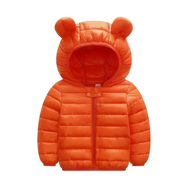 Light Color Coat With Ear Hoodie Jacket for Kids