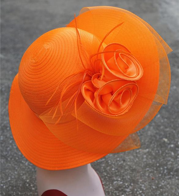 Wide Brim Feather Party Hat for Women