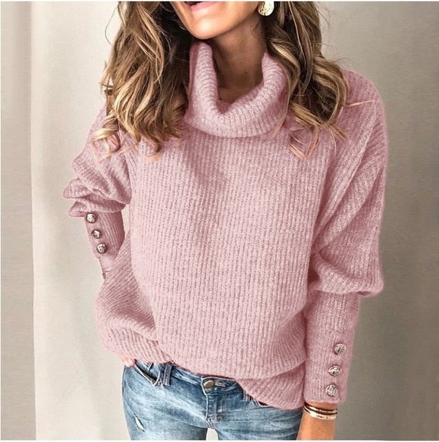 Long Sleeve High Collar Top for Women