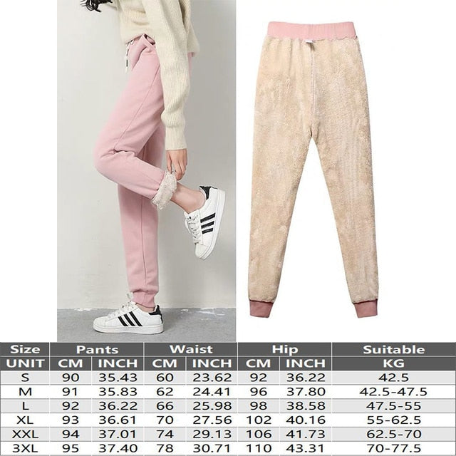 Velvet Thicken Warm High Waist Pants for Women