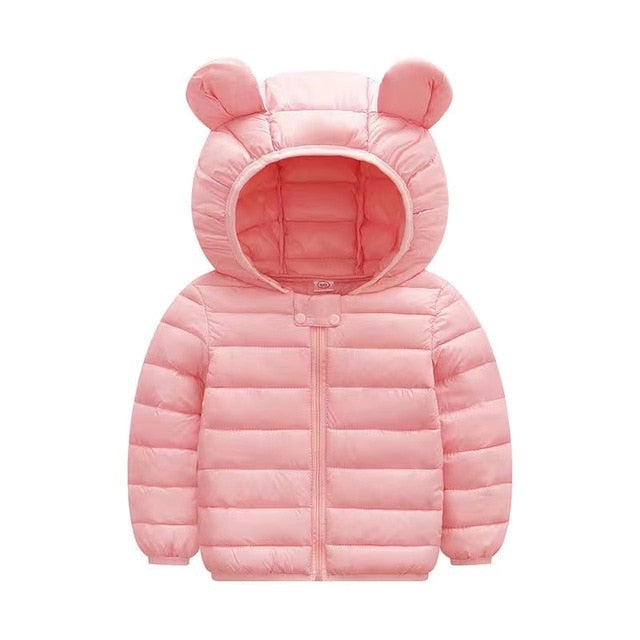 Light Color Coat With Ear Hoodie Jacket for Kids