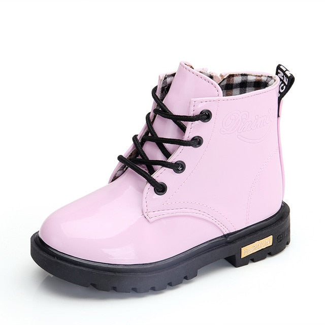 Leather Waterproof Boots Shoes for Girls