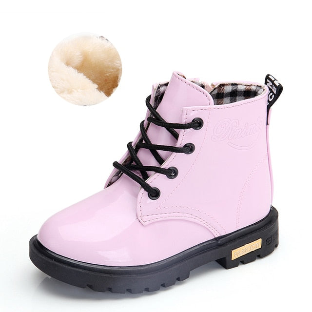 Leather Waterproof Boots Shoes for Girls