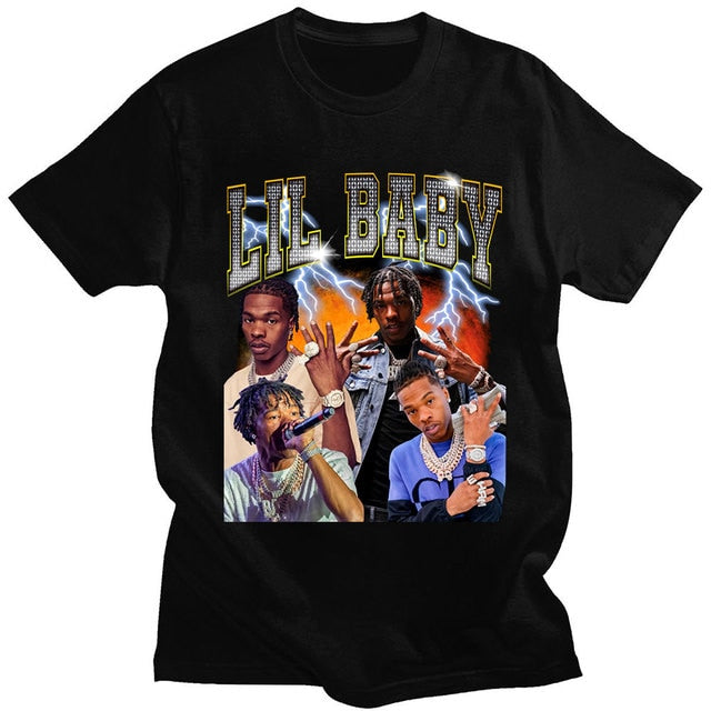 Lil Baby Hip Hop T-shirt Vintage Top