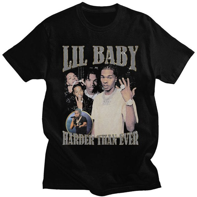 Lil Baby Hip Hop T-shirt Vintage Top