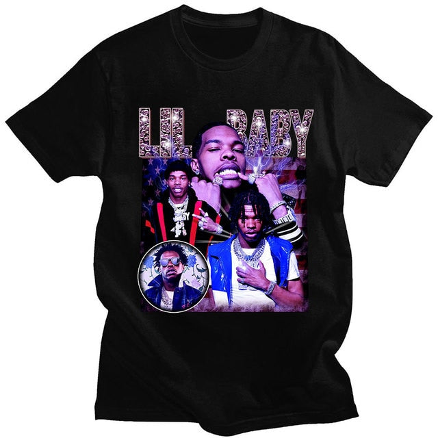 Lil Baby Hip Hop T-shirt Vintage Top