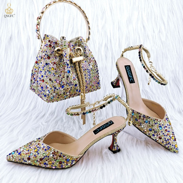 Pointed Shoes with Designer bag for Women