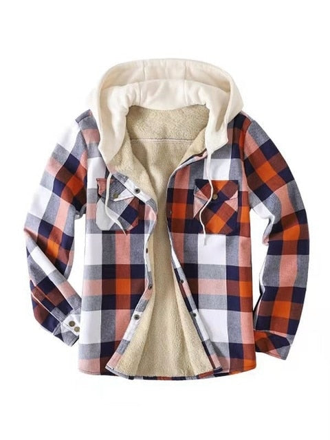 High-quality Soft Warm Winter Men's Plaid Shirt Coat