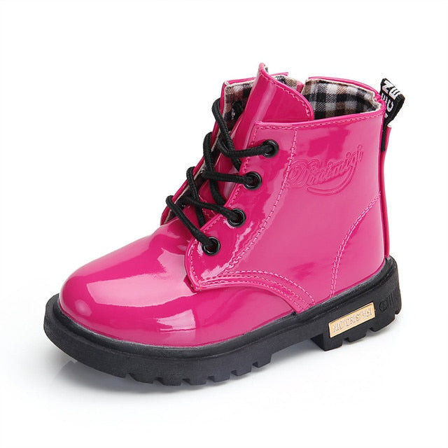 Leather Waterproof Boots Shoes for Girls