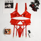 Cut Out Bra Underwear Outfit G string Lingerie Sexy Set 3-pieces