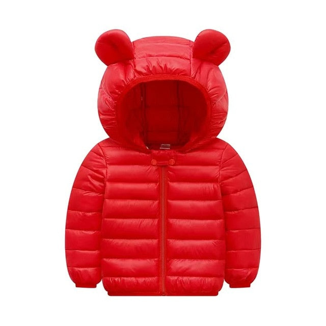 Light Color Coat With Ear Hoodie Jacket for Kids