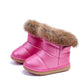 Warm Leather Boots Shoes for Girls