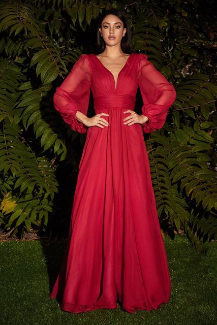 V Neck Floor Length Chiffon Evening Party Dress/ Bridesmaid Dress