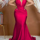 Elegant Evening Dress Long Party Gown Sexy Deep V Sleeveless Mermaid Bodycon Maxi