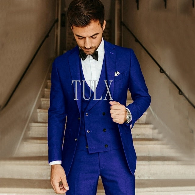 Slim Fit Tuxedo 3 Piece Set (blazer + Vest + Pants)