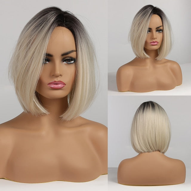 Synthetic Short Wig With Bangs For Women